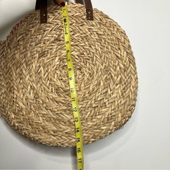 Joules Modena natural raffia round summer bag shoulder bag - Picture 12 of 12